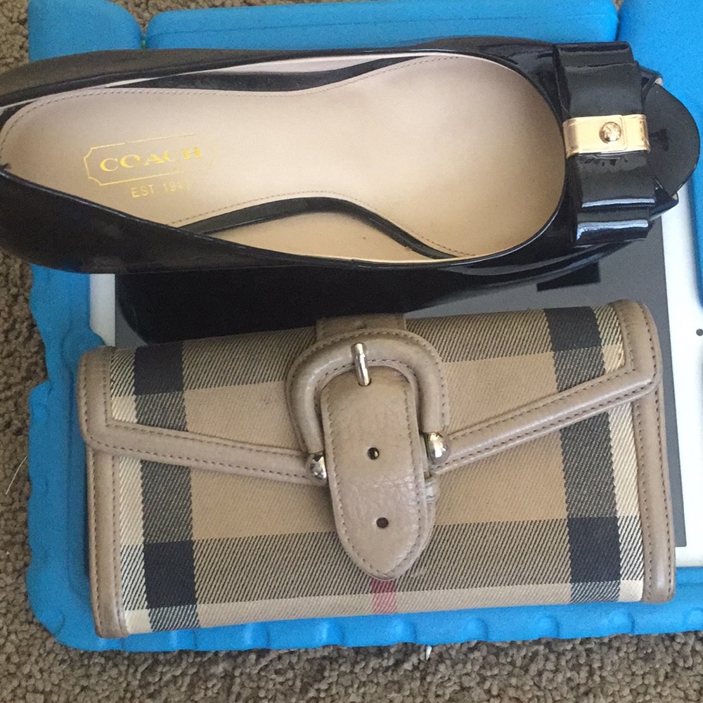 Coach shoes  Burberry wallet.